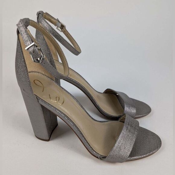 Sam Edelman Yaro Heels Women's Pewter Metallic Sandal - size 9 - Picture 3 of 7
